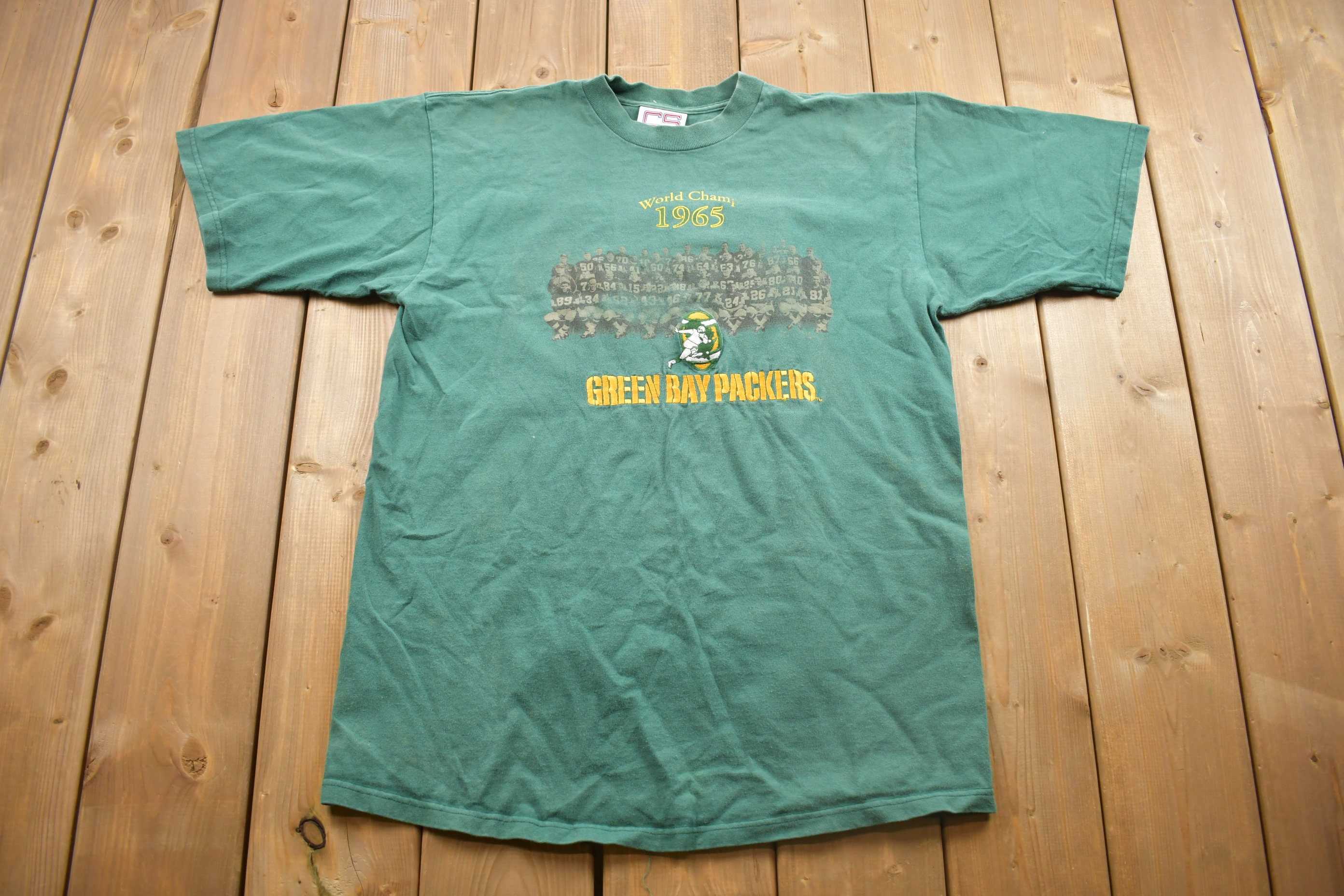 Vintage 1990s Embroidered Green Bay Packers World Champ 1965 NFL