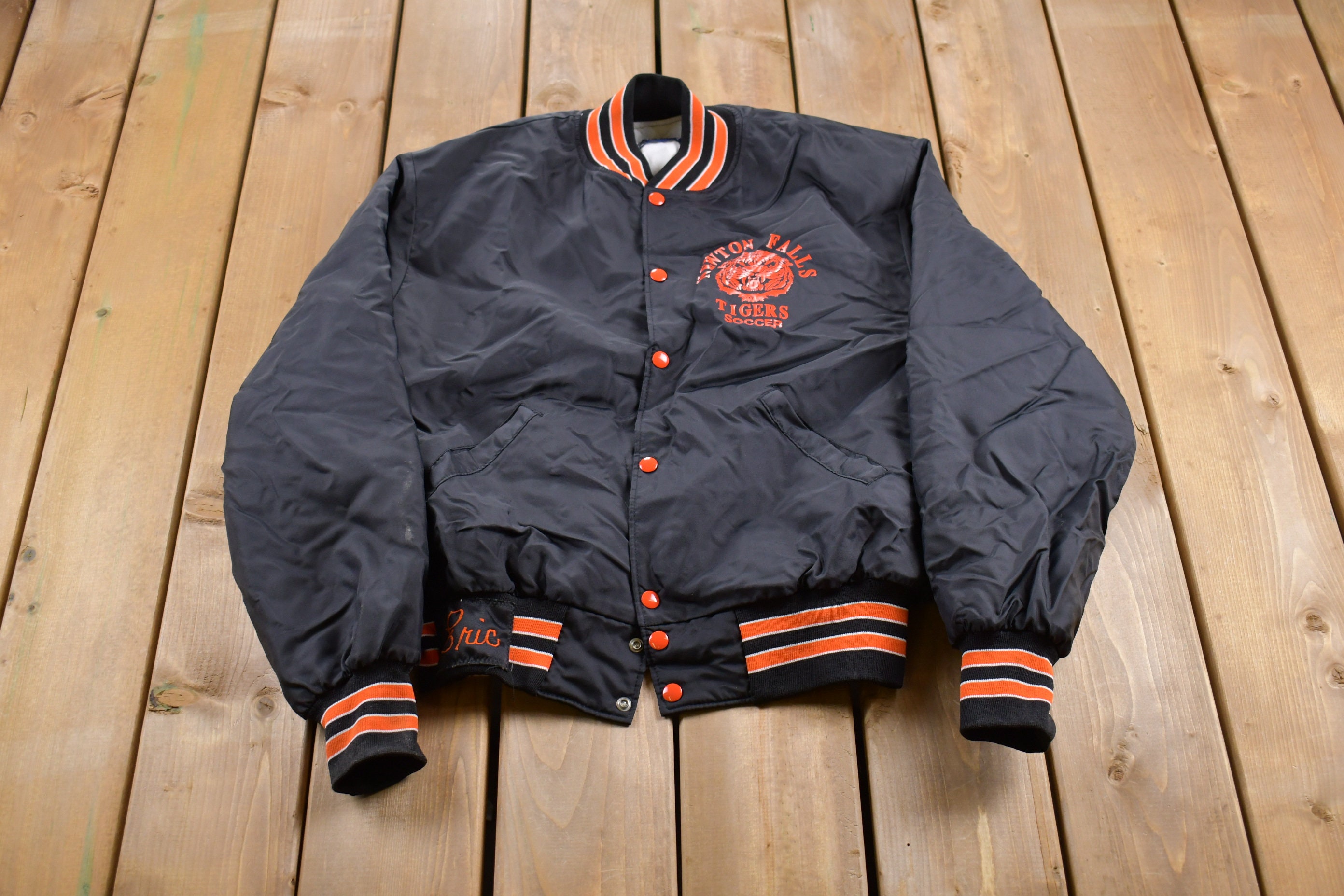Vintage 1990s Holloway Newton Falls Tigers Bomber Jacket