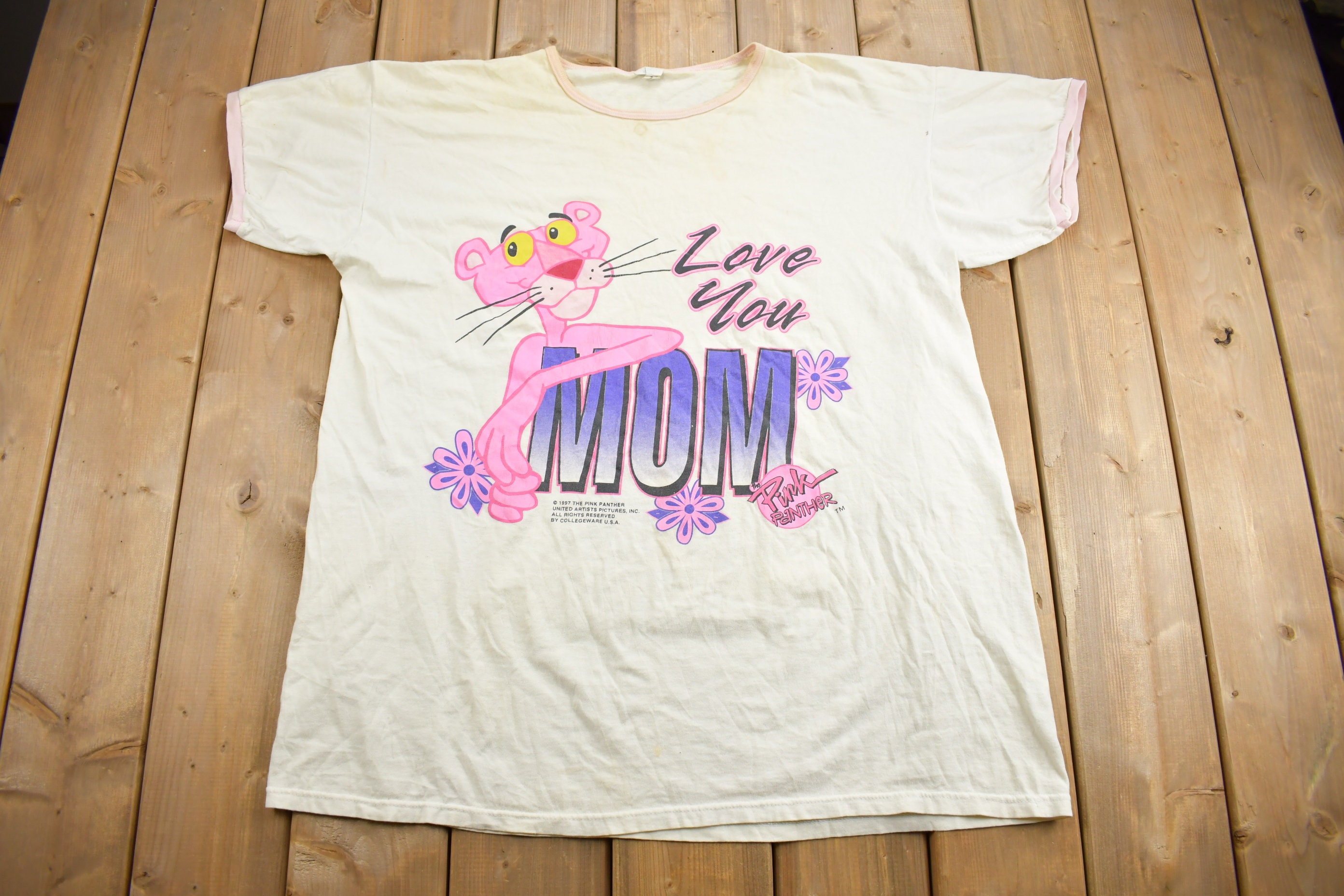 Vintage 1997 the Pink Panther Cartoon Pajama T-shirt / 90s Graphic