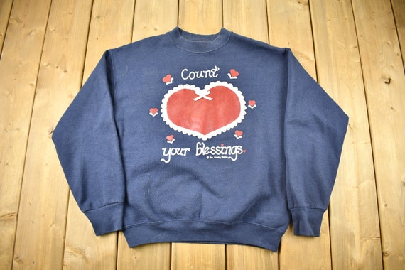 Vintage 1990s "Count Your Blessings" Cute Heart C… - image 1