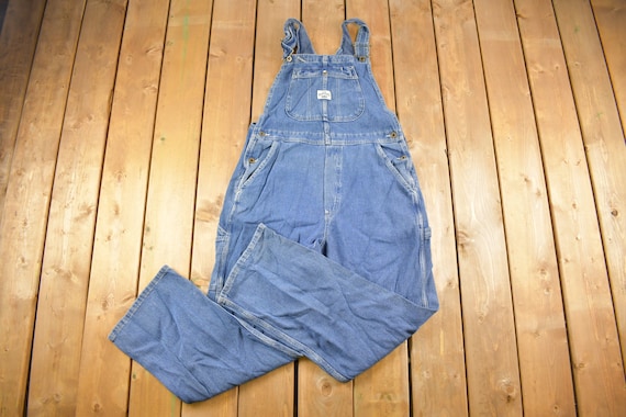 Vintage 1980s Lee Riveted Dungarees Denim Jean Overal… - Gem