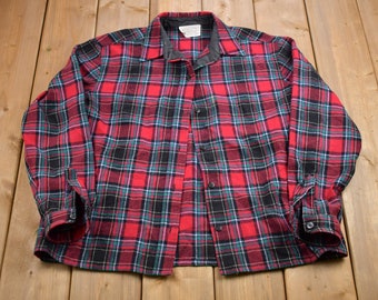 Vintage 1950s Pendleton Pure Wool Made In USA Button Up Shirt / 1950's Button Up / Vintage Flannel / True Vintage / Workwear / Plaid Shirt