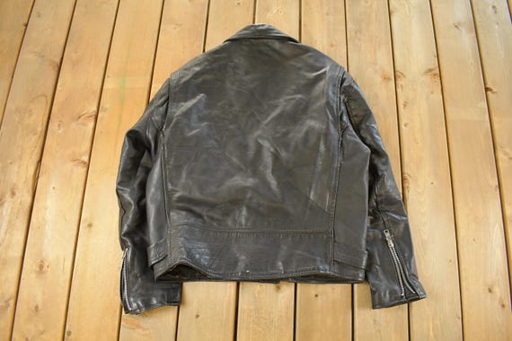 Vintage 1990s Jarvis Bond Leather Biker Jacket Men's Large/ Fall