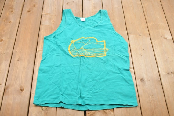 Vintage 1990s Beech Mountain Lakes Graphic Tank T… - image 1