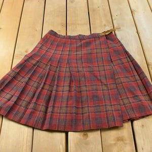 Falda vintage de lana a cuadros escoceses Pendleton de los años 90, talla 33 para mujer / Hecha en EE. UU. / Falda vintage / Estilo cottagecore / Corte en A / Estilo boho hippie