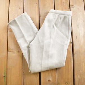Vintage 1960s Polyester Pants Size 28 x 28 / Trousers / True Vintage / Bottoms / Vintage Pants / Made in USA /  White Pants