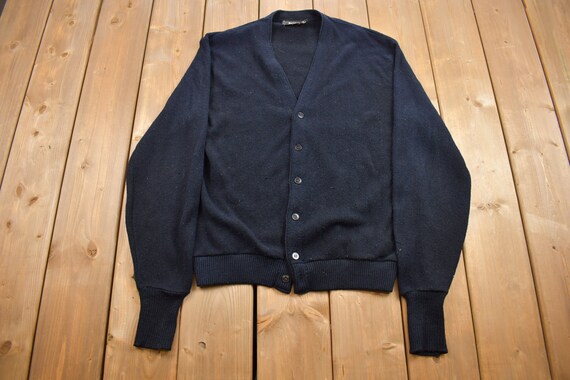 Vintage 1990s Simple Made in USA Cardigan Sweater / Vintage