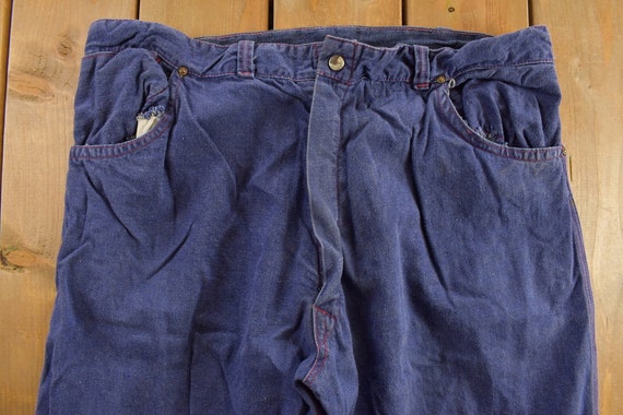 Vintage 1970s Blue Trouser Pants Size 38 X 31 / A… - image 3