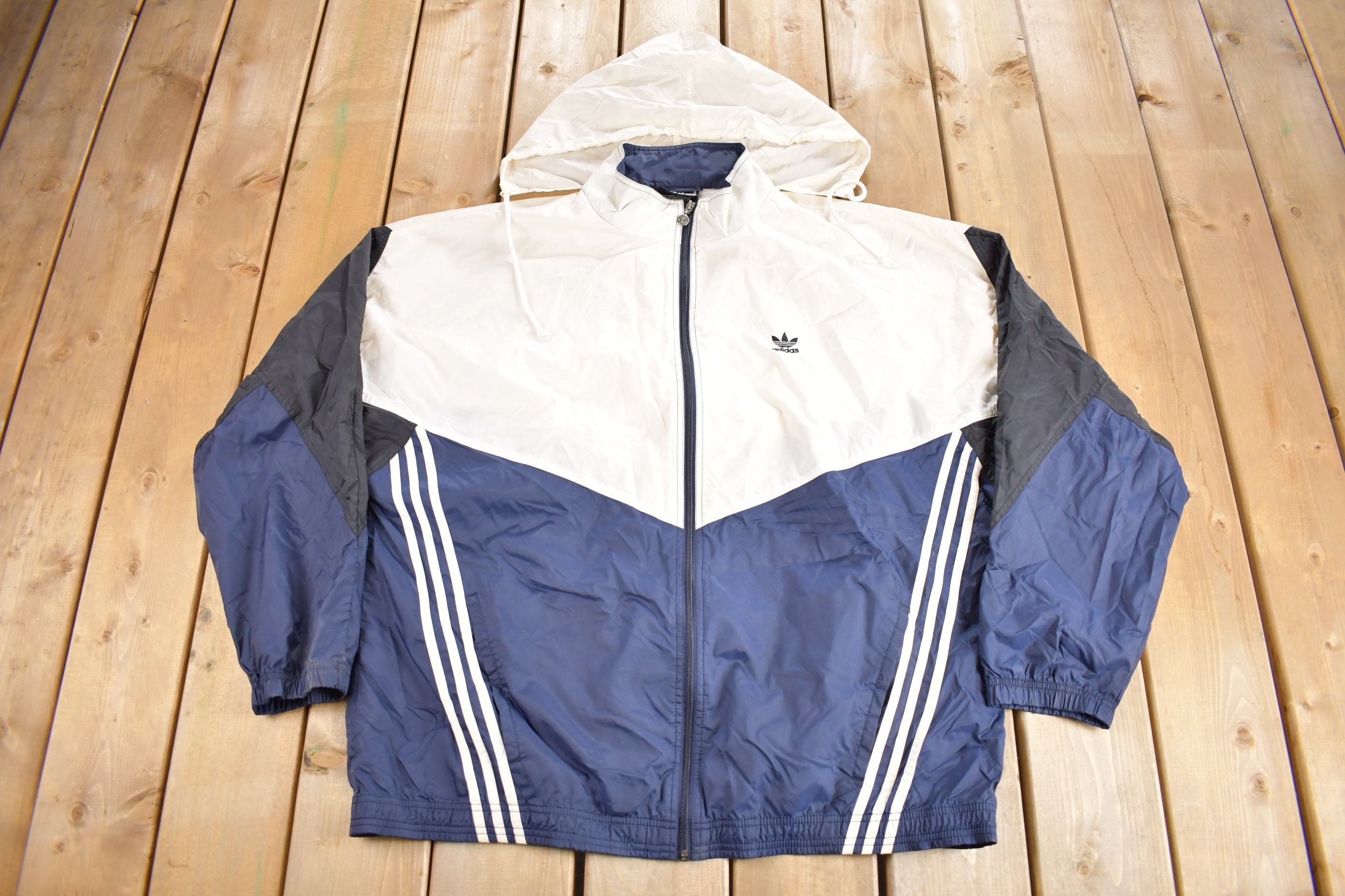 Vintage 1990s Adidas Three Stripes Full Zip Color Block