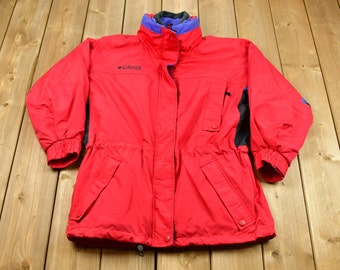Vintage 1990s Columbia Sportswear Puffer Jacket / Lined Winter Outerwear / Athletic Full Zip Up / Ski And Snowboard Apparel
