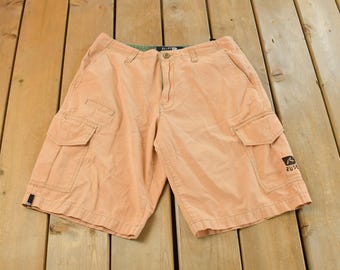 Pantalones cortos cargo vintage de surf oxidados de los años 90 para hombre, talla 32 / Moda urbana / Pantalones cortos ligeros / Estilo callejero / Ropa de verano de los 90