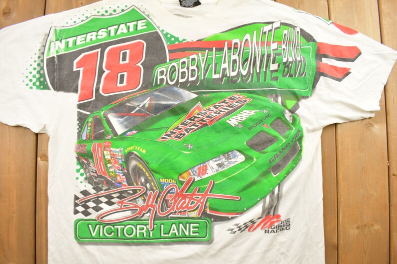 Vintage 2000 Bobby Labonte #18 NASCAR All Over Print T-Shirt / Chase Authentics / Sportswear / Vintage Racing Tee image 3