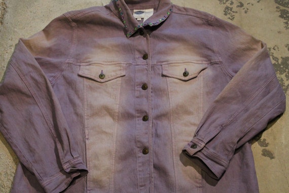 Vintage 1990s Overdyed Purple Jean Jacket / Vintage Denim / Fall