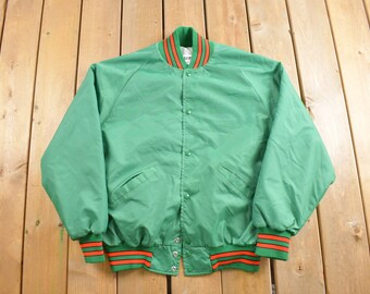 Vintage 1980s Delong Area Erectors Bomber Jacket / Athleisure Sportswear / Streetwear Fashion / Made In USA