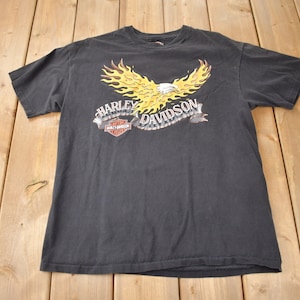 Vintage 1992 Smitty&#39;s Harley Davidson Moundsville WI Single Stitch Graphic T-Shirt Made In USA