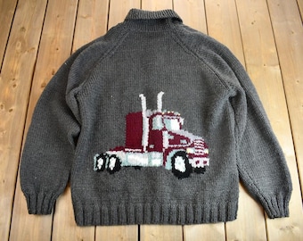 Vintage KANATA Hand Knit Chunky Cowichan Inspired Sweater Jacket