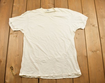 Vintage 1990s Jockey Blank T Shirt / Vintage T Shirt / Streetwear / Blank Tee / Distressed