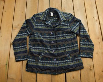 Vintage 1990s Sag Harbor All Over Print Blazer / Vintage Jacket 