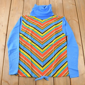 True Vintage 1960s Deadstock Helen Sue Long Sleeve Turtleneck Psychedelic Acyrlic Blouse Knit Sport Top