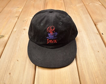Vintage 1990s Java Script Sun Microsystems Strap Back  Hat / OSFA / 90s Hat Souvenir Cap / Embroidered