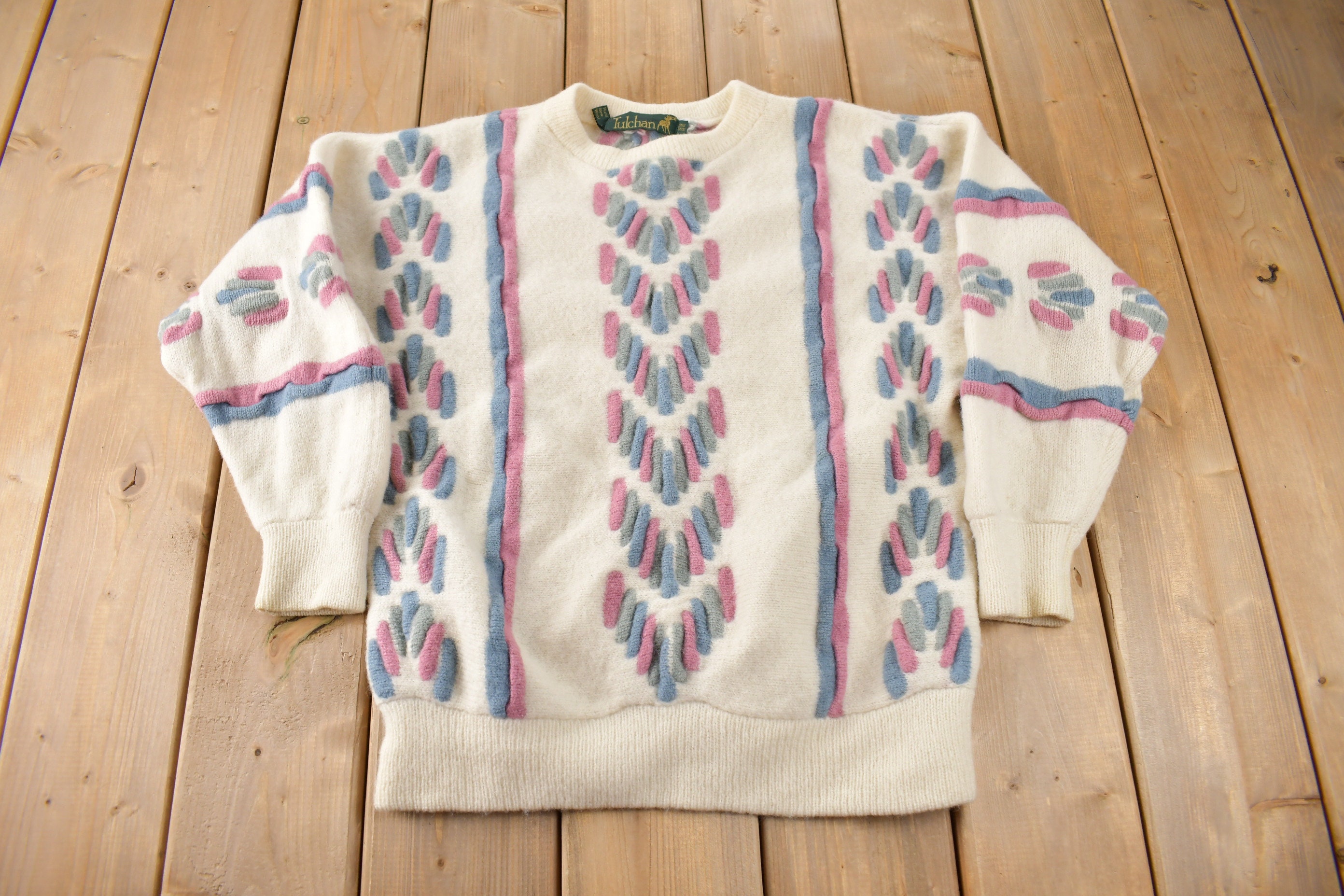 Vintage 1990s Tulchan 100% Wool Knit Sweater One Size Fits All - Etsy