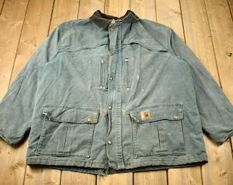 Vintage 1990s Carhartt Hooded Work Jacket / Workwear / Streetwear ...
