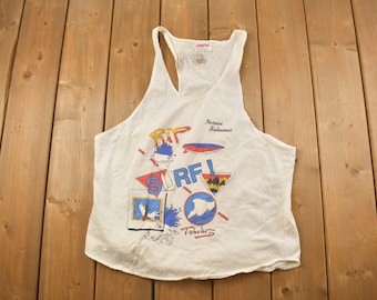 Vintage 1990s Rip Surf Graphic Tank Top / Vintage Tank Top / Streetwear / Graphic Tee / Made In USA / Surfing / Vintage Sports