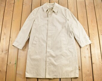 Vintage 1980s Full Length Trench Coat Jacket / 80s Jacket  / Made in USA  / Outdoor / Winter / Cozy Trench Coat