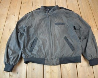 Giacca a vento nera Members Only vintage anni '90 / Giacca a vento anni '90 / Streetwear vintage / Capospalla / Moda streetwear