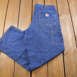 Vintage 1990s Carhartt Fire Resistant Carpenter Work Pants Size / 90s Carpenter Pants / Made In USA / Distressed Carhartt / Vintage Workwear