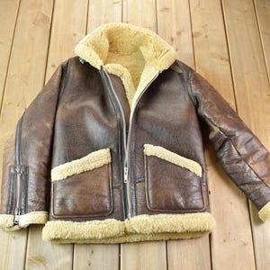 Vintage 1980s Douglas Authentic Shearling Bomber Aviation Jacket / Made In USA / Flight Jacket / Vintage Sheepskin Jacket