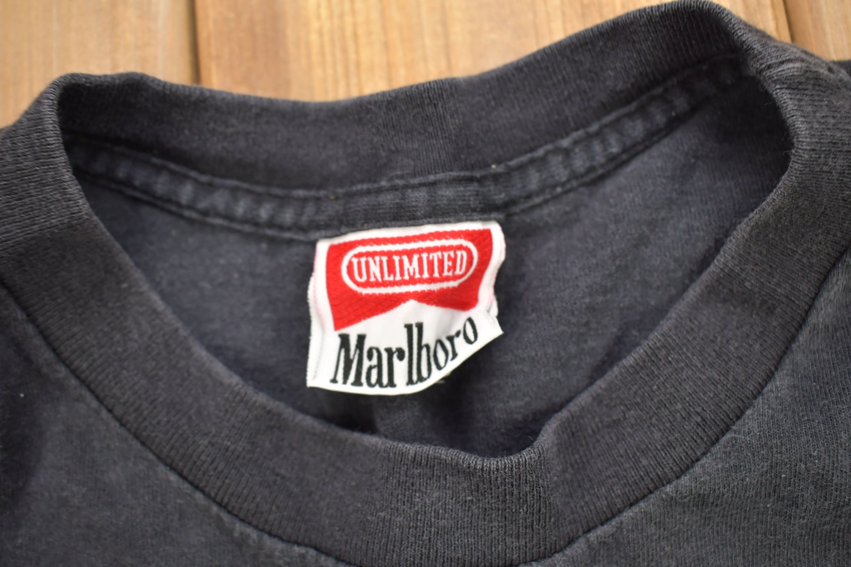 Vintage 1990s Marlboro Unlimited Train Track Graphic T Shirt