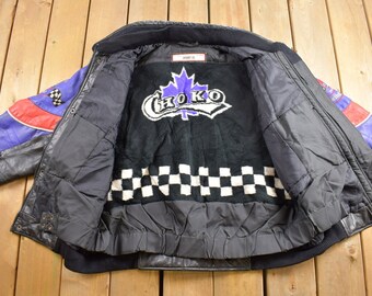 Vintage 1990s Choko Leather Racing Jacket / Sport III / Racing