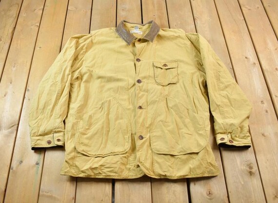 Vintage 1980s Banana Republic Chore Coat / Button up / Vintage Workwear /  Streetwear / Sun Faded Jacket / Leather Collar / Yellow Chore Coat - Etsy