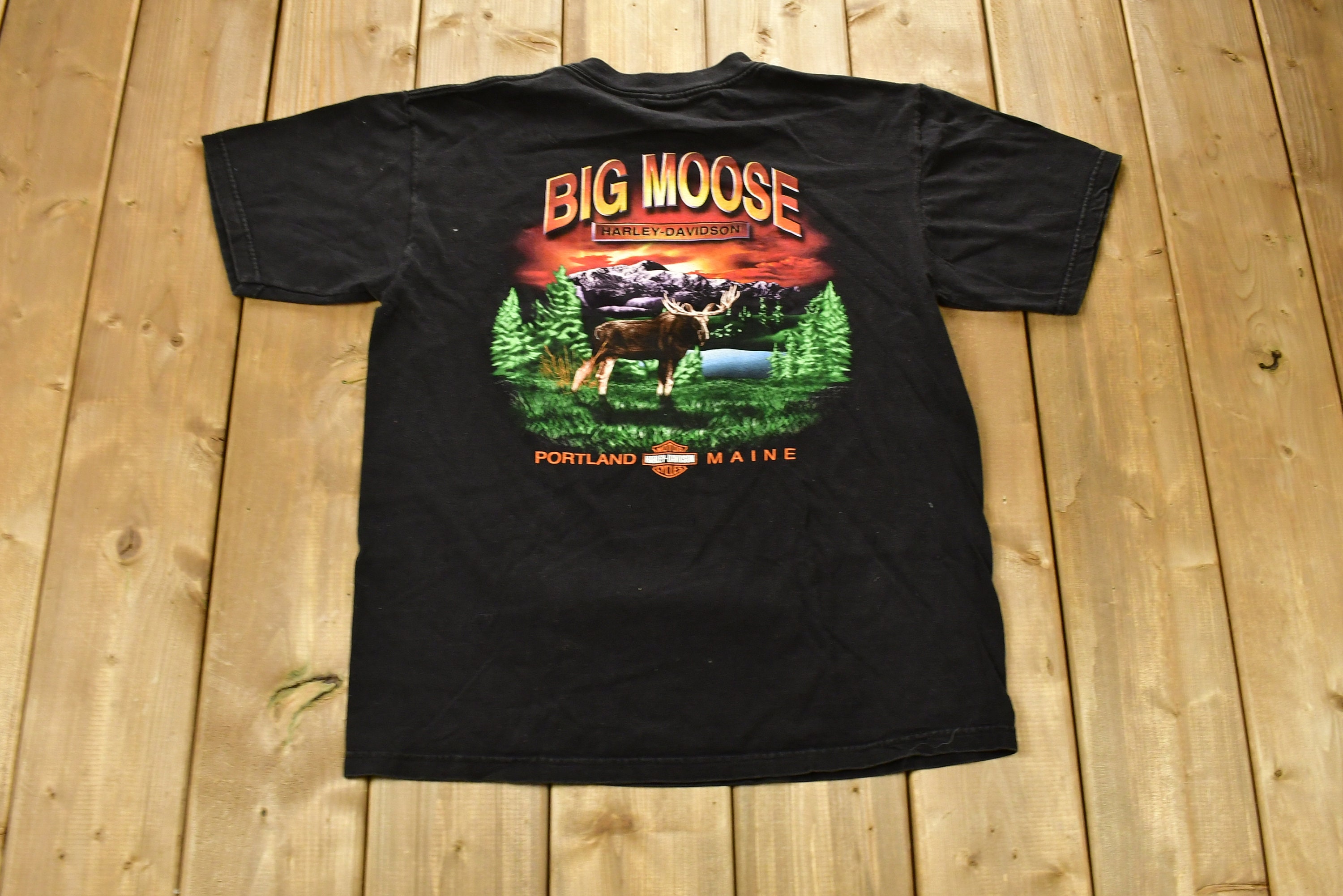 Vintage 2000 Harley Davidson Motorcycles Skull T-shirt / Big Moose 