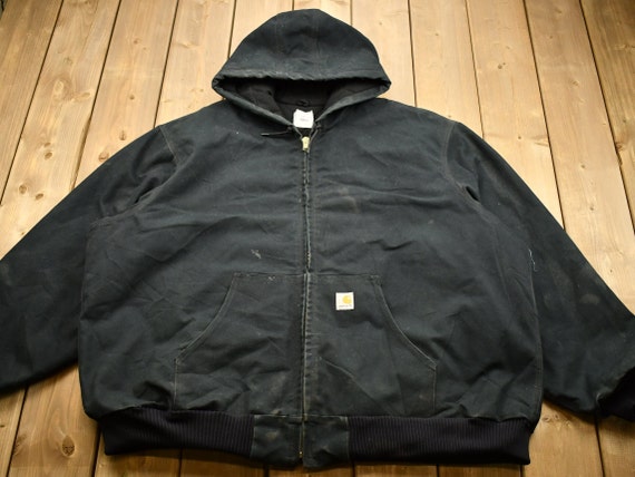 Vintage 90s Carhartt Jacket Full Zip With Hood / Workwear