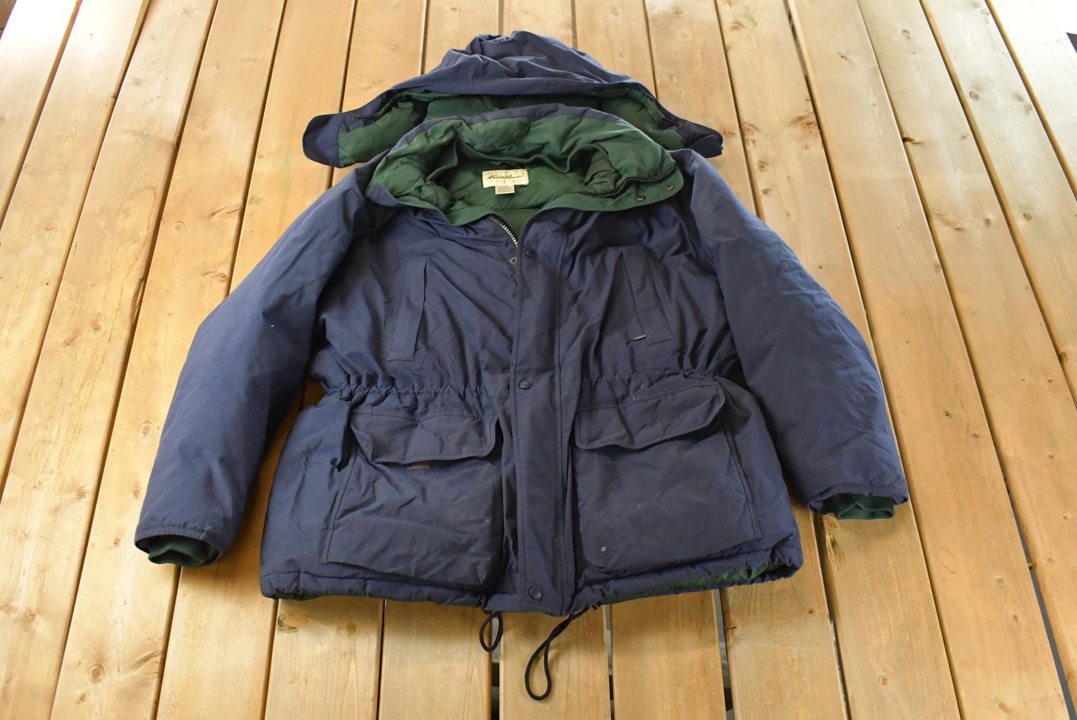 Vintage 1990s Eddie Bauer Ridgeline Goose Down Hooded Jacket Men's