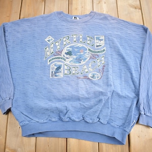 Vintage 1990s Myrtle Beach Graphic Crewneck Sweatshirt / 90s Crewneck / Souvenir Sweater / Streetwear / Travel And Vacation