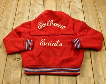 Vintage 1960s Southview Saints Delong Varsity Jacket / True Vintage / Embroidered / Streetwear / Athletic Sportswear / Streetwear