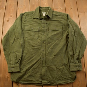 Vintage 1990s L.L. Bean Blank Button Up Shirt / 1990s Button Up / Vintage Flannel / Basic Button Up
