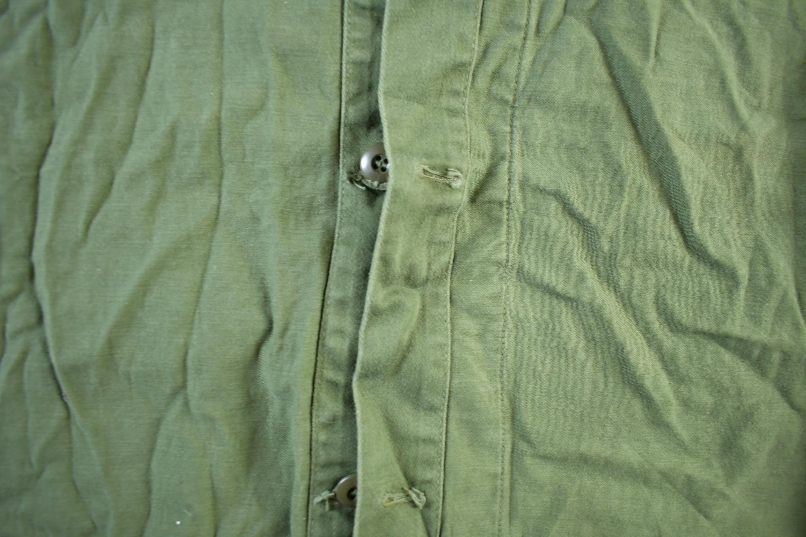 Vintage 1976 Army OG-107 Military Sateen Shirt Men