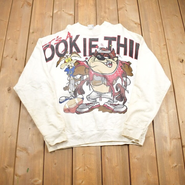 Vintage 1990er Looney Tunes It's A Rookie Thing Crewneck / Vintage Sweatshirt / Looney Tunes / Cartoon Pullover / Made in USA