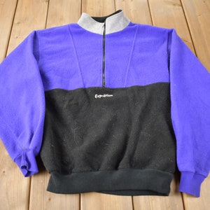 Vintage 1990s Expedition Color Block Half Zip Fleece Sweater