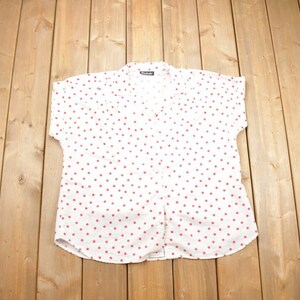 Vintage 1990s Caliche Polka Dot Button Up Shirt / Summer Shirt  / Polka Dot Pattern / Casual Shirt / Formal Shirt