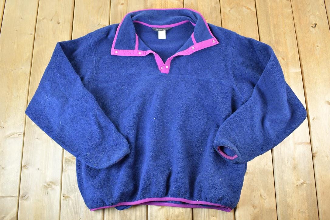 Vintage 1990s Lands End Fleece Outdoorsman Sweater Mens L / Made