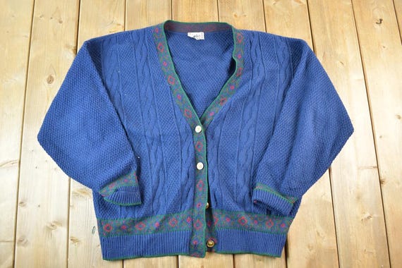 Vintage 90s Cricket Lane Cable Knit Cardigan - Mens L - Etsy UK