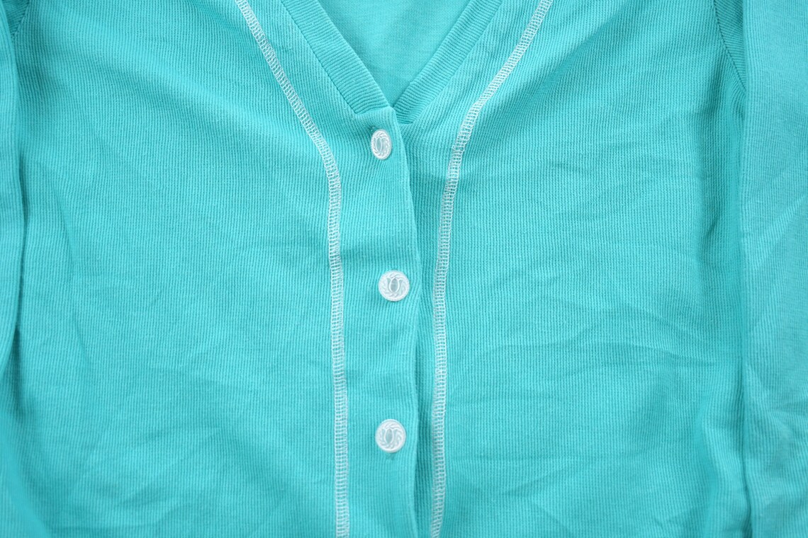 Vintage 1990s Sport Savvy Cardigan Sweater / Vintage Cardigan / Button Up / Embroidered / Made In USA / Blue Cardigan, foto 3 di 5