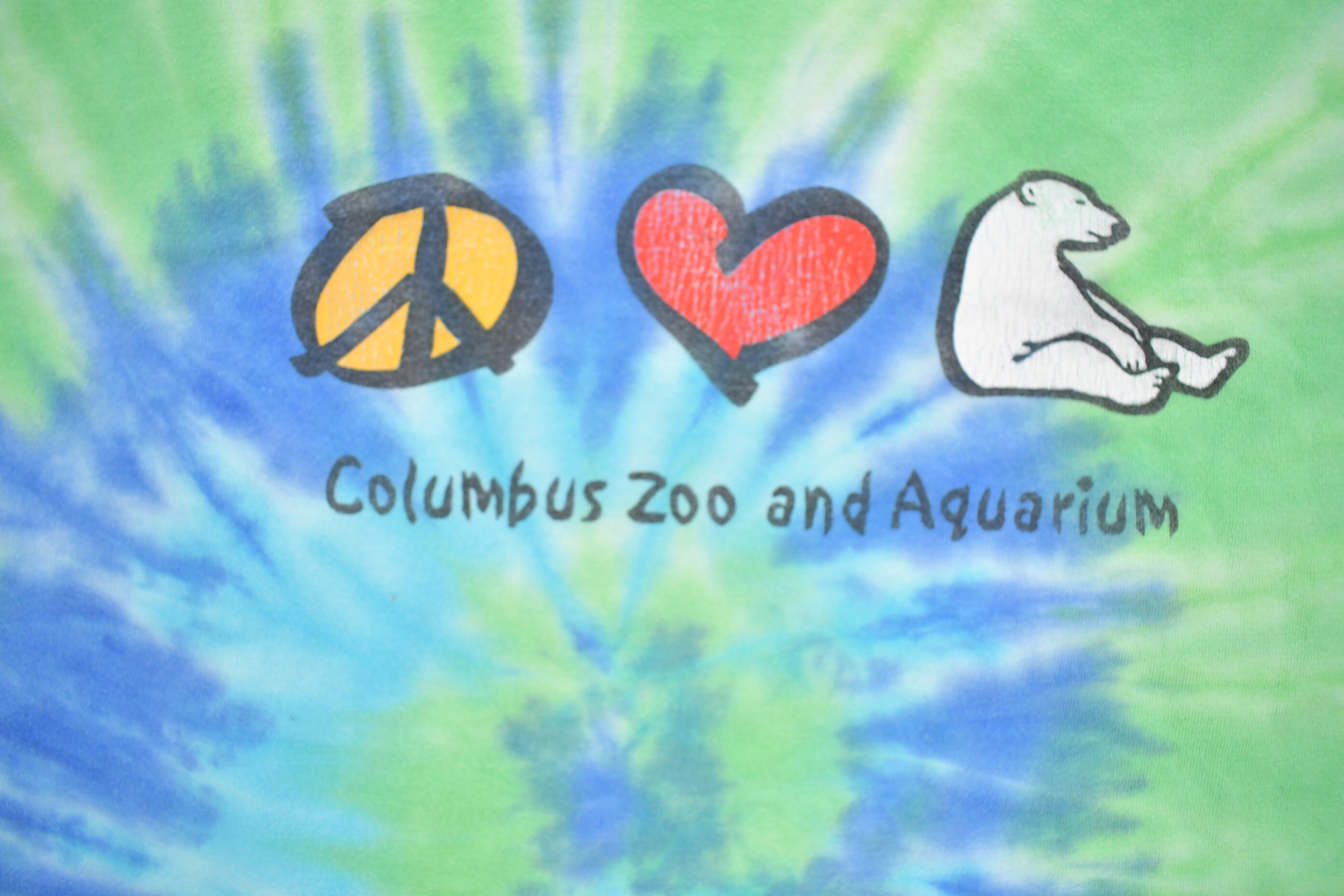 T-shirt Vintage Columbus Zoo 90's - Cyclisme Safari - Rouge, Jeune Taille L