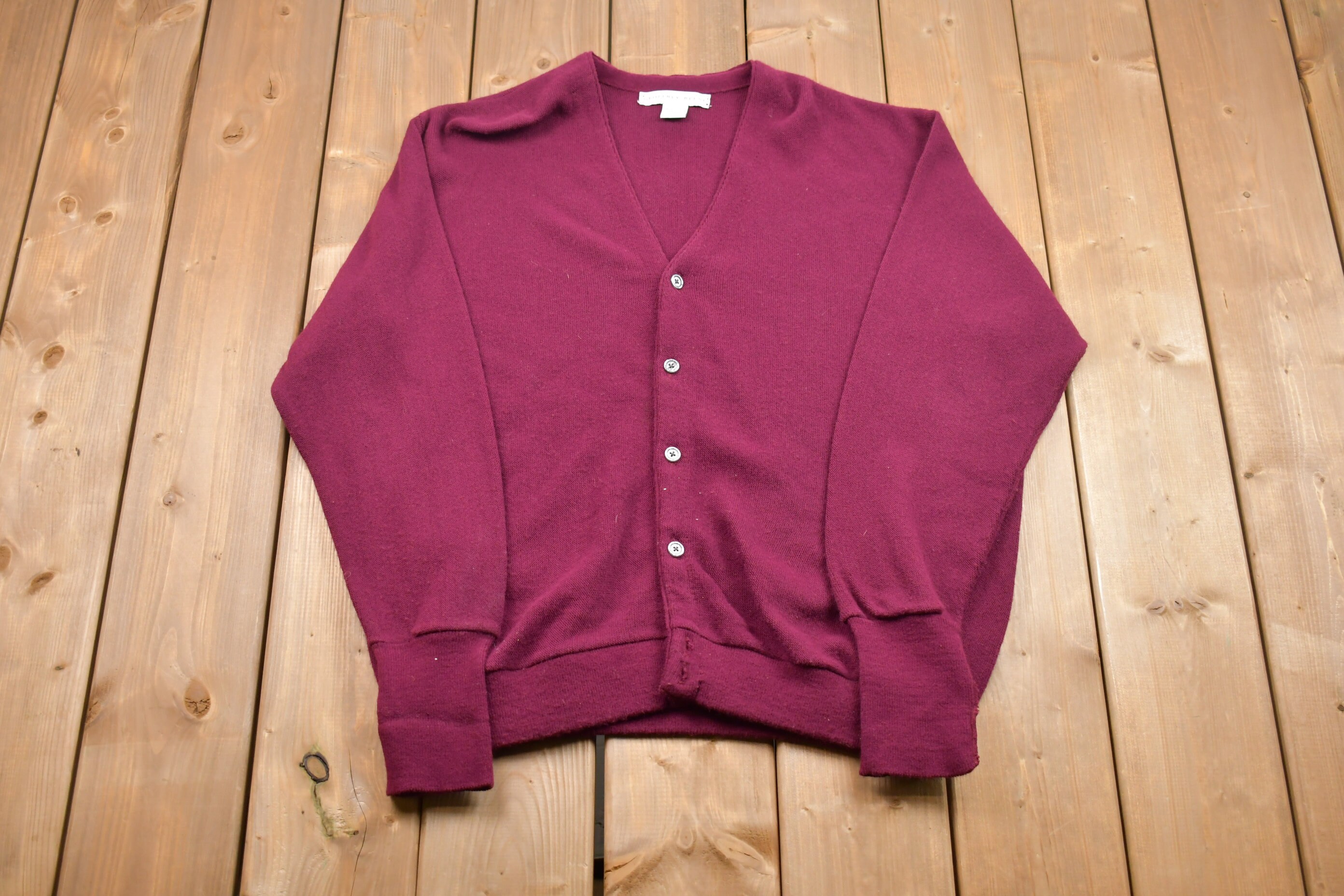Vintage 1990s Geoffrey Beene Button up Cardigan Sweater / Made in 