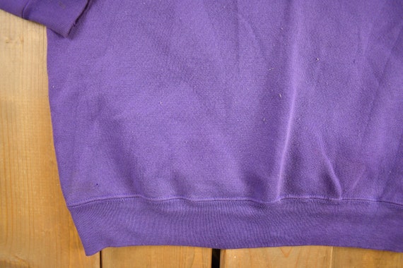 Vintage 1990s Blank Purple Crewneck Sweatshirt / … - image 4